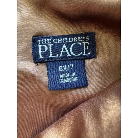 Childrens place girls size 6 wet sand brown velvet rhinestone dress sleeveless c - Picture 3 of 7